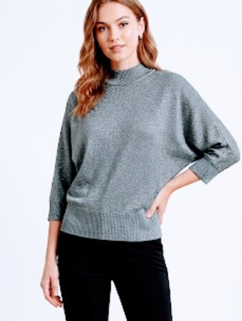 Willow Ridge Sparkling Silver batwing sweater